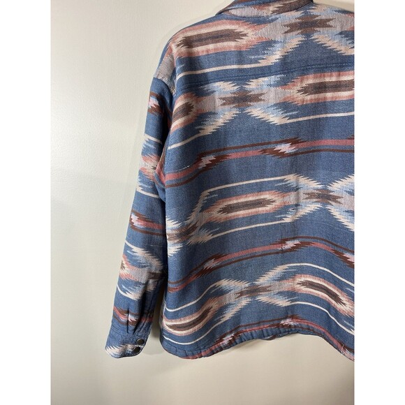 Ariat Ladies Chimayo Blue Aztec Print Shirt Jacket Women's Size XL - Picture 7 of 15